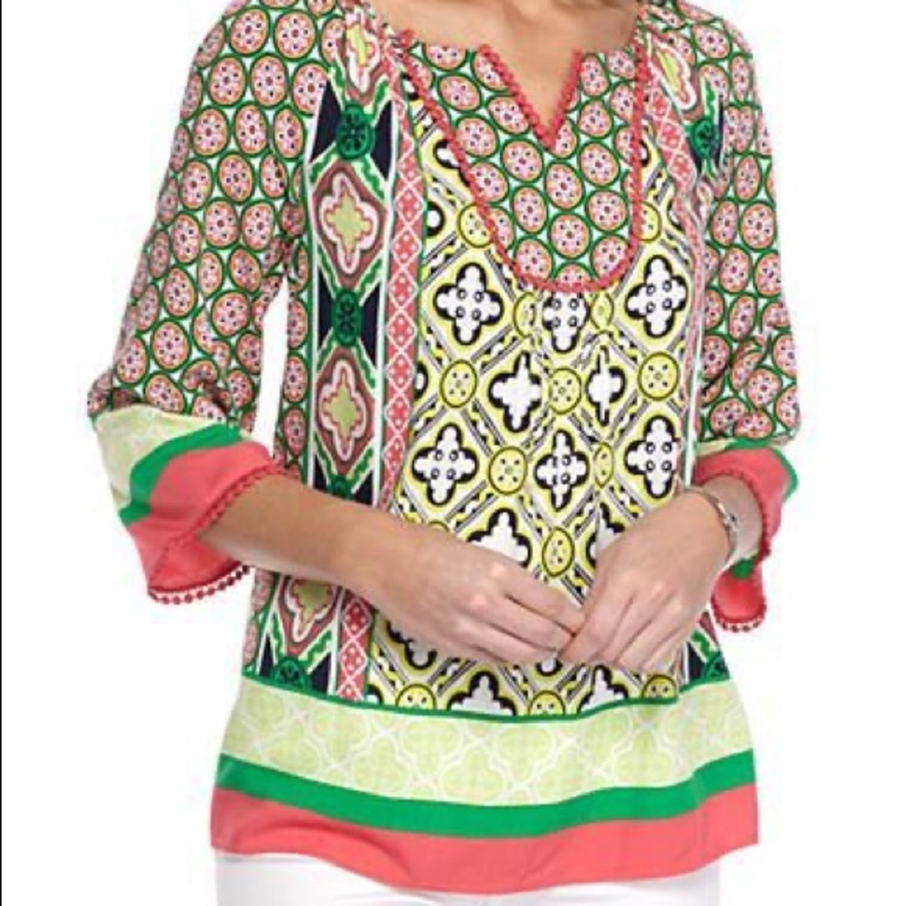 Crown & Ivy Printed Tunic Top S
